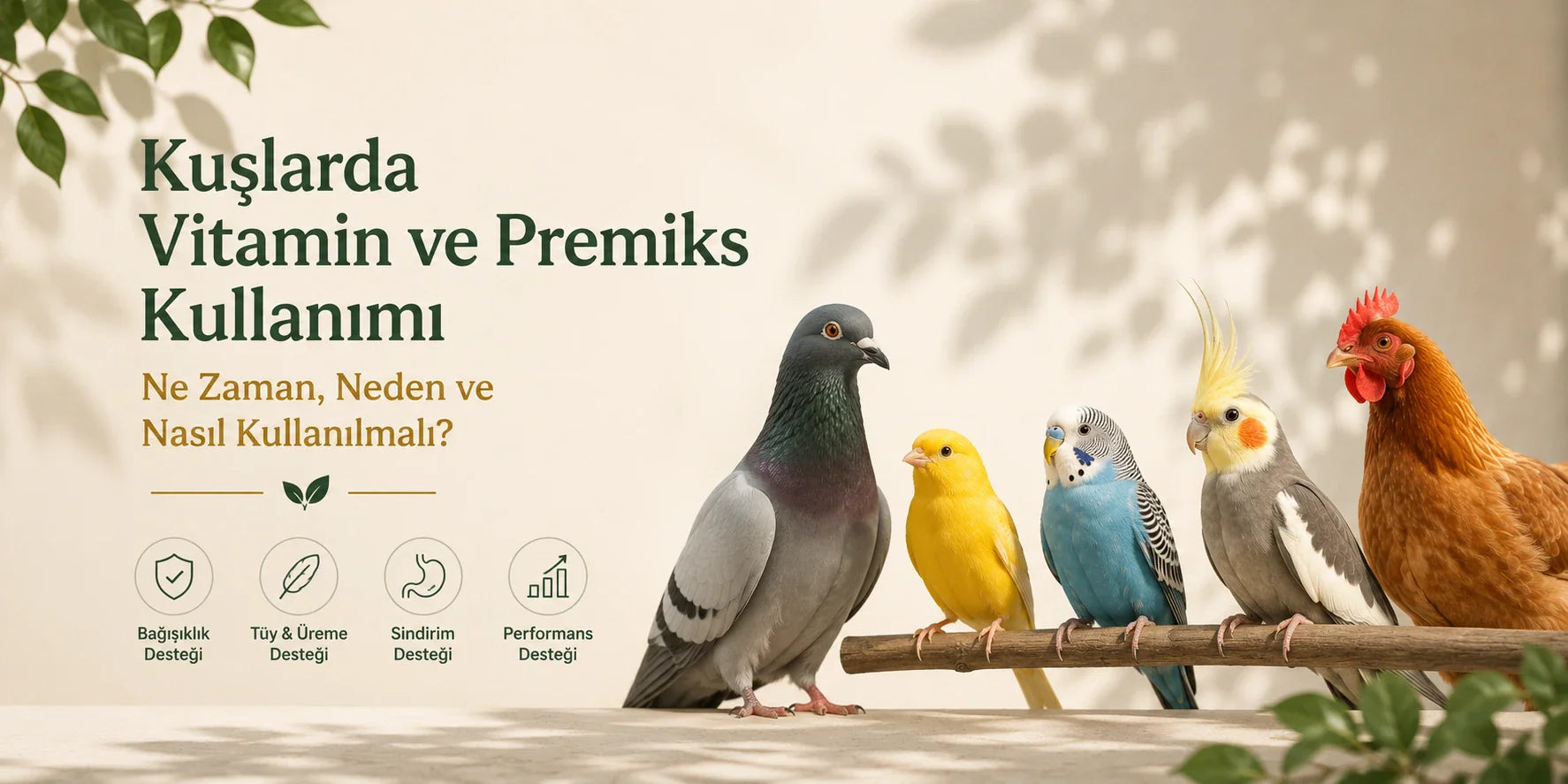 Kuşlarda Vitamin ve Premiks Kullanımı: Ne Zaman, Neden ve Nasıl Kullanılmalı?